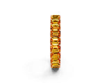 Rose gold Emerald Cut Citrine Eternity Band with Shared Prong Setting_8