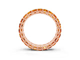 Rose gold Emerald Cut Citrine Eternity Band with Shared Prong Setting_9