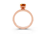 Rose gold Emerald Cut Citrine Milgrain Pavé Engagement Ring with Four-Prong Setting_15