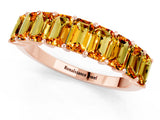 Rose gold Emerald Cut Citrine Prong-Set Eternity Band_7