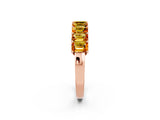Rose gold Emerald Cut Citrine Prong-Set Eternity Band_8