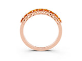 Rose gold Emerald Cut Citrine Prong-Set Eternity Band_9