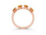 Rose gold Emerald Cut Citrine Prong-Set Half Eternity Band_21