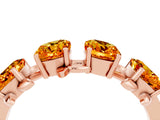 Rose gold Emerald Cut Citrine Prong-Set Half Eternity Band_22