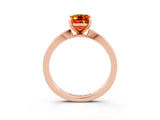 Rose gold Emerald Cut Citrine Solitaire Engagement Ring with Classic Band and Four-Prong Setting_27