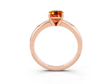 Rose gold Emerald Cut Citrine Solitaire Engagement Ring with Round Band and Four-Prong Setting_3