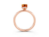 Rose gold Emerald Cut Citrine Solitaire Ring with Thin Band and Four-Prong Setting_15
