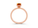 Rose gold Emerald Cut Citrine Solitaire Ring with Thin Band and Prong Setting_15