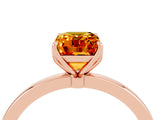 Rose gold Emerald Cut Citrine Solitaire Ring with Thin Band and Prong Setting_16