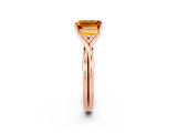 Rose gold Emerald Cut Citrine Solitaire Twist Band Prong Setting Ring_50