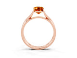Rose gold Emerald Cut Citrine Solitaire Twist Band Prong Setting Ring_51