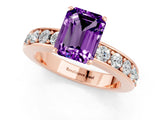 Rose gold Emerald Cut Cut Channel Set Diamond Engagement Ring with Four-Prong Setting_1