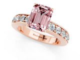 Rose gold Emerald Cut Cut Channel Set Diamond Engagement Ring with Four-Prong Setting_1