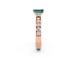 Rose gold Emerald Cut Cut Channel Set Diamond Engagement Ring with Four-Prong Setting_2