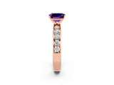 Rose gold Emerald Cut Cut Channel Set Diamond Engagement Ring with Four-Prong Setting_2