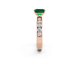 Rose gold Emerald Cut Cut Channel Set Diamond Engagement Ring with Four-Prong Setting_2