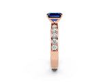 Rose gold Emerald Cut Cut Channel Set Diamond Engagement Ring with Four-Prong Setting_2