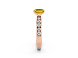 Rose gold Emerald Cut Cut Channel Set Diamond Engagement Ring with Four-Prong Setting_2