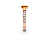 Rose gold Emerald Cut Cut Channel Set Diamond Engagement Ring with Four-Prong Setting_2