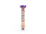 Rose gold Emerald Cut Cut Channel Set Diamond Engagement Ring with Four-Prong Setting_2