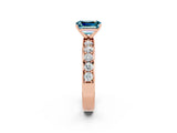 Rose gold Emerald Cut Cut Channel Set Diamond Engagement Ring with Four-Prong Setting_2