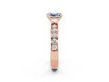Rose gold Emerald Cut Cut Channel Set Diamond Engagement Ring with Four-Prong Setting_2