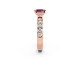 Rose gold Emerald Cut Cut Channel Set Diamond Engagement Ring with Four-Prong Setting_2