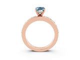 Rose gold Emerald Cut Cut Channel Set Diamond Engagement Ring with Four-Prong Setting_3