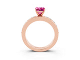 Rose gold Emerald Cut Cut Channel Set Diamond Engagement Ring with Four-Prong Setting_3