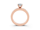 Rose gold Emerald Cut Cut Channel Set Diamond Engagement Ring with Four-Prong Setting_3