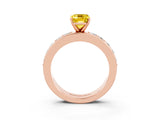 Rose gold Emerald Cut Cut Channel Set Diamond Engagement Ring with Four-Prong Setting_3