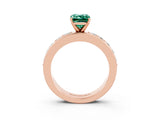 Rose gold Emerald Cut Cut Channel Set Diamond Engagement Ring with Four-Prong Setting_3