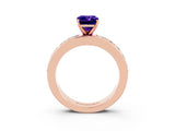 Rose gold Emerald Cut Cut Channel Set Diamond Engagement Ring with Four-Prong Setting_3