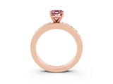 Rose gold Emerald Cut Cut Channel Set Diamond Engagement Ring with Four-Prong Setting_3