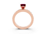 Rose gold Emerald Cut Cut Channel Set Diamond Engagement Ring with Four-Prong Setting_3