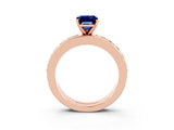 Rose gold Emerald Cut Cut Channel Set Diamond Engagement Ring with Four-Prong Setting_3