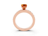 Rose gold Emerald Cut Cut Channel Set Diamond Engagement Ring with Four-Prong Setting_3