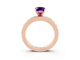 Rose gold Emerald Cut Cut Channel Set Diamond Engagement Ring with Four-Prong Setting_3