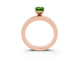 Rose gold Emerald Cut Cut Channel Set Diamond Engagement Ring with Four-Prong Setting_3