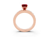 Rose gold Emerald Cut Cut Channel Set Diamond Engagement Ring with Four-Prong Setting_3