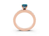 Rose gold Emerald Cut Cut Channel Set Diamond Engagement Ring with Four-Prong Setting_3