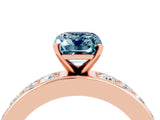 Rose gold Emerald Cut Cut Channel Set Diamond Engagement Ring with Four-Prong Setting_4