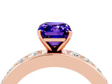 Rose gold Emerald Cut Cut Channel Set Diamond Engagement Ring with Four-Prong Setting_4
