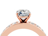 Rose gold Emerald Cut Cut Channel Set Diamond Engagement Ring with Four-Prong Setting_4