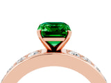 Rose gold Emerald Cut Cut Channel Set Diamond Engagement Ring with Four-Prong Setting_4
