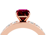 Rose gold Emerald Cut Cut Channel Set Diamond Engagement Ring with Four-Prong Setting_4