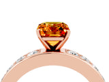 Rose gold Emerald Cut Cut Channel Set Diamond Engagement Ring with Four-Prong Setting_4