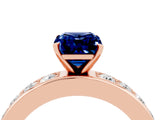 Rose gold Emerald Cut Cut Channel Set Diamond Engagement Ring with Four-Prong Setting_4