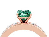 Rose gold Emerald Cut Cut Channel Set Diamond Engagement Ring with Four-Prong Setting_4