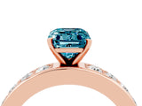 Rose gold Emerald Cut Cut Channel Set Diamond Engagement Ring with Four-Prong Setting_4